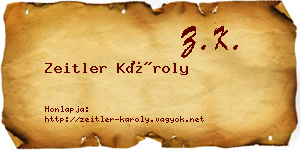Zeitler Károly névjegykártya